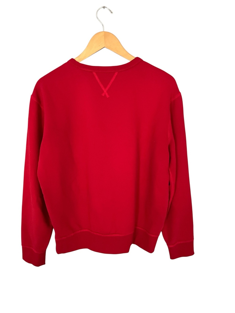 Ralph Lauren Red Crewneck Sweatshirt with Navy Pony Logo - Picture 2 of 4